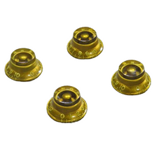 Load image into Gallery viewer, Montreux Guitars Set of 4 Gold Bell Top Hat Knobs for 59 Les Paul   -
