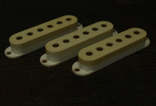 Load image into Gallery viewer, Aged Fender 62 Nylon Pickup Covers Set Aged White with Patina High Quality Repro
