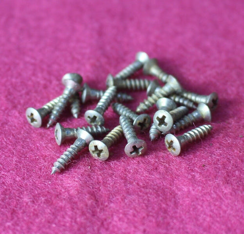 Aged  Lot of 20 Pickguard Screws For Strat Tele Partial Threaded Nickel