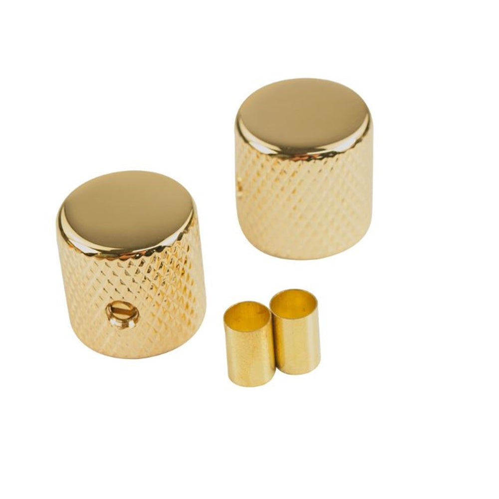 Brass Barrel Flat Top Knob Set (2)  -1/4 