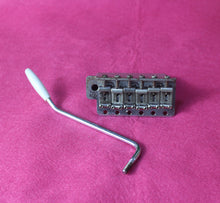 Load image into Gallery viewer, Aged Chrome Steel Block Tremolo Bridge for USA Stratocaster w/ Pat Pend Saddles #1
