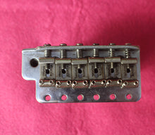 Load image into Gallery viewer, Aged Chrome Steel Block Tremolo Bridge for USA Stratocaster w/ Pat Pend Saddles #2
