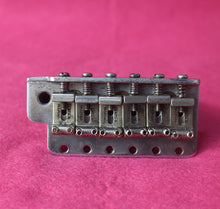 Load image into Gallery viewer, Aged Chrome Steel Block Tremolo Bridge for USA Stratocaster w/ Pat Pend Saddles #2
