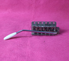 Load image into Gallery viewer, Aged Chrome Steel Block Tremolo Bridge for USA Stratocaster w/ Pat Pend Saddles #2
