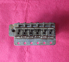 Load image into Gallery viewer, Aged Chrome Steel Block Tremolo Bridge for USA Stratocaster w/ Pat Pend Saddles #2
