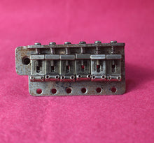 Load image into Gallery viewer, Aged Chrome Steel Block Tremolo Bridge for USA Stratocaster w/ Pat Pend Saddles #2
