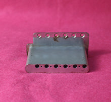 Load image into Gallery viewer, Aged Chrome Steel Block Tremolo Bridge for USA Stratocaster w/ Pat Pend Saddles #2
