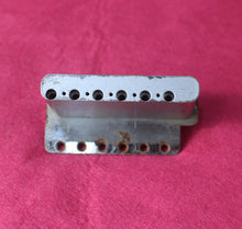 Load image into Gallery viewer, Aged Chrome Steel Block Tremolo Bridge for USA Stratocaster w/ Pat Pend Saddles #2
