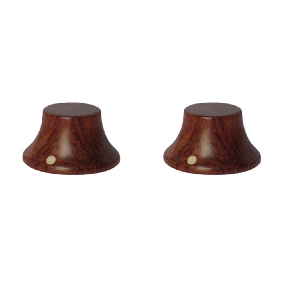 Bubinga Wood Bell Guitar Knobs for Les Paul w Cream Indicator Metric Set (2)