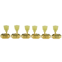 Load image into Gallery viewer, KLUSON SD90SLG 3 By 3 Single Line Tuners For GIBSON Les Paul Pearl Buttons Gold
