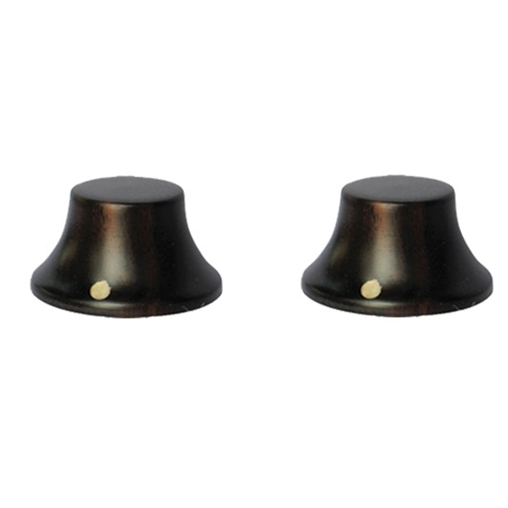 Ebony Wood Bell Guitar Knobs for Les Paul Tone Or Volume - Metric Set (2)