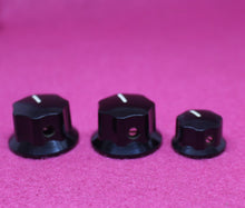 Load image into Gallery viewer, Real Bakelite Jazz Bass Knob Set (3) Set Screw For Fender
