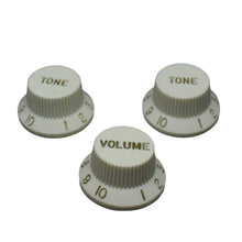 Load image into Gallery viewer, Made In Japan Stratocaster Strat Knobs Set Parchment
