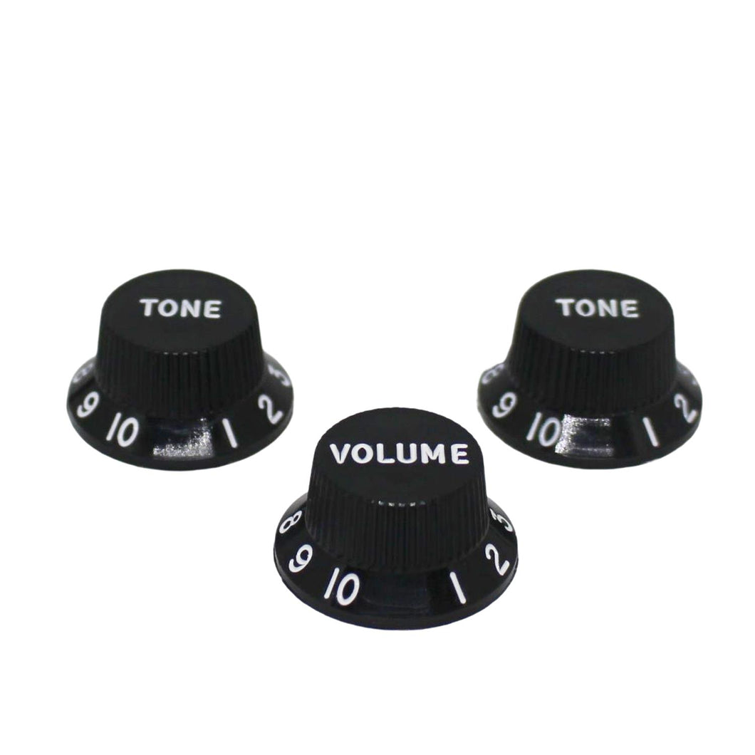 Genuine Fender Stratocaster Strat Knobs Set - Black