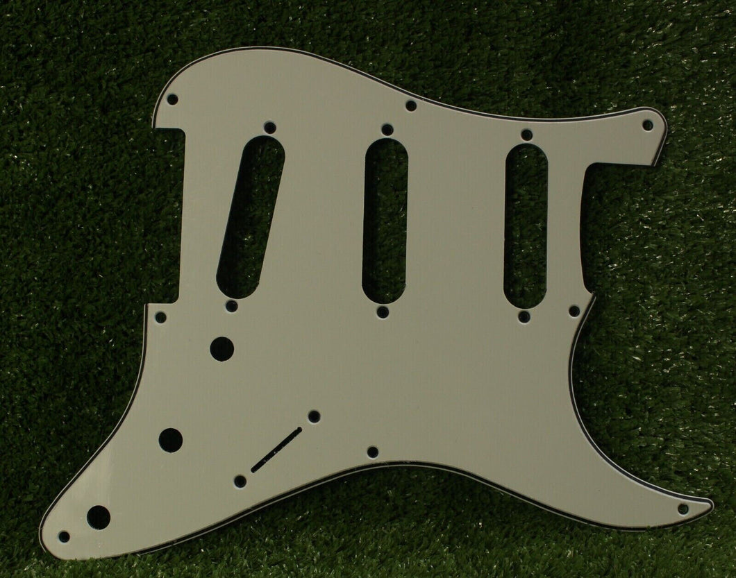 59, 57 Pickguard For Fender Strat Wide Bevel 8 Holes V2 - Parchment