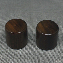 Load image into Gallery viewer, Walnut Wood Push-On Guitar Barrel Knobs (2) Metric For Tele or P Bass
