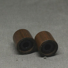 Load image into Gallery viewer, Walnut Wood Push-On Guitar Barrel Knobs (2) Metric For Tele or P Bass
