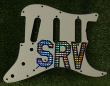 Load image into Gallery viewer, SRV Pickguard with Holographic Vinyl Sticker w Custom Sticker - For Relic Strat
