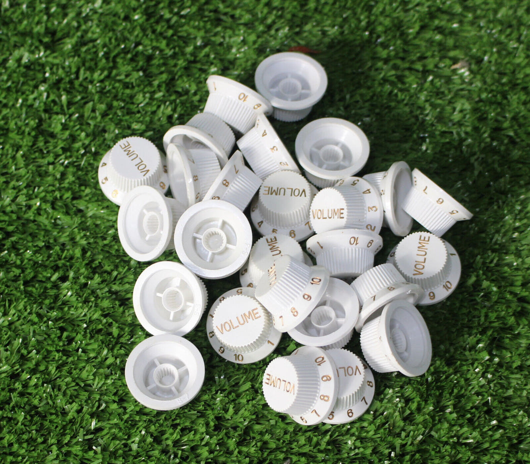 50 pieces Strat Metric Volume Knobs White Made in Korea