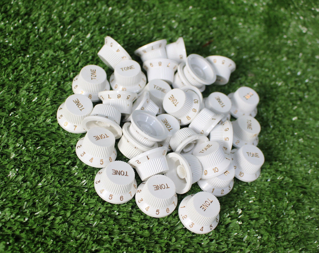 50 pieces Strat Metric Tone Knobs White Made in Korea