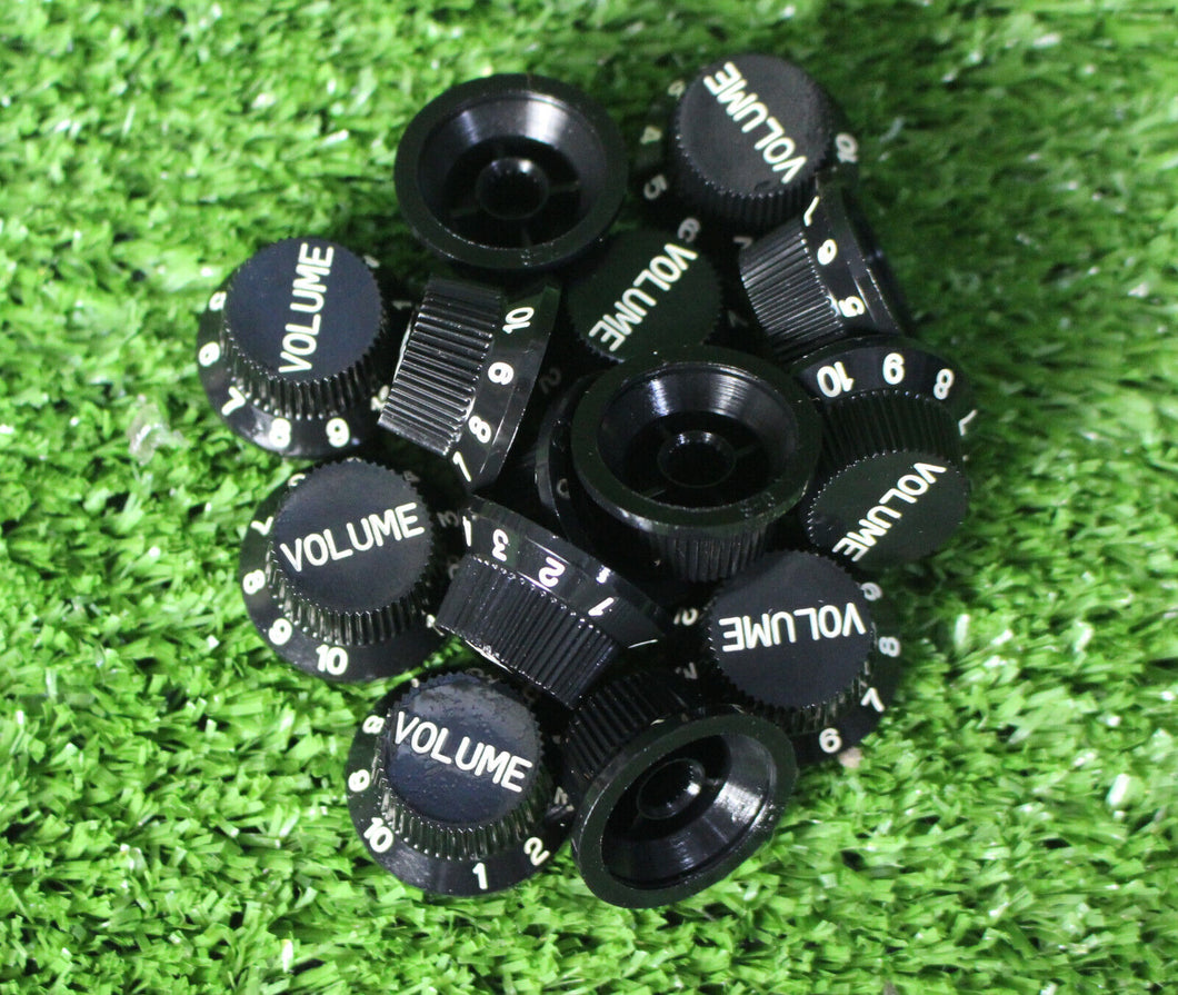 50 pieces Strat Metric Volume Knobs Black Made in Korea