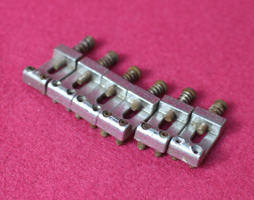 Vintage 1970s Fender Stratocaster Guitar Tremolo Chrome Bridge Saddles