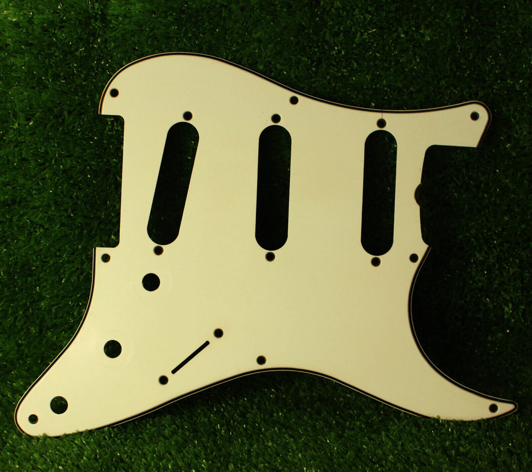 Aged 57 59 Pickguard For Fender Strat Wide Bevel 8 Holes Parchment White - AGP25