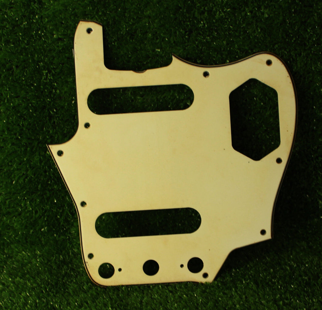 Aged Pickguard For 62 Fender Jaguar Wide Bevel Parchment White AGP43