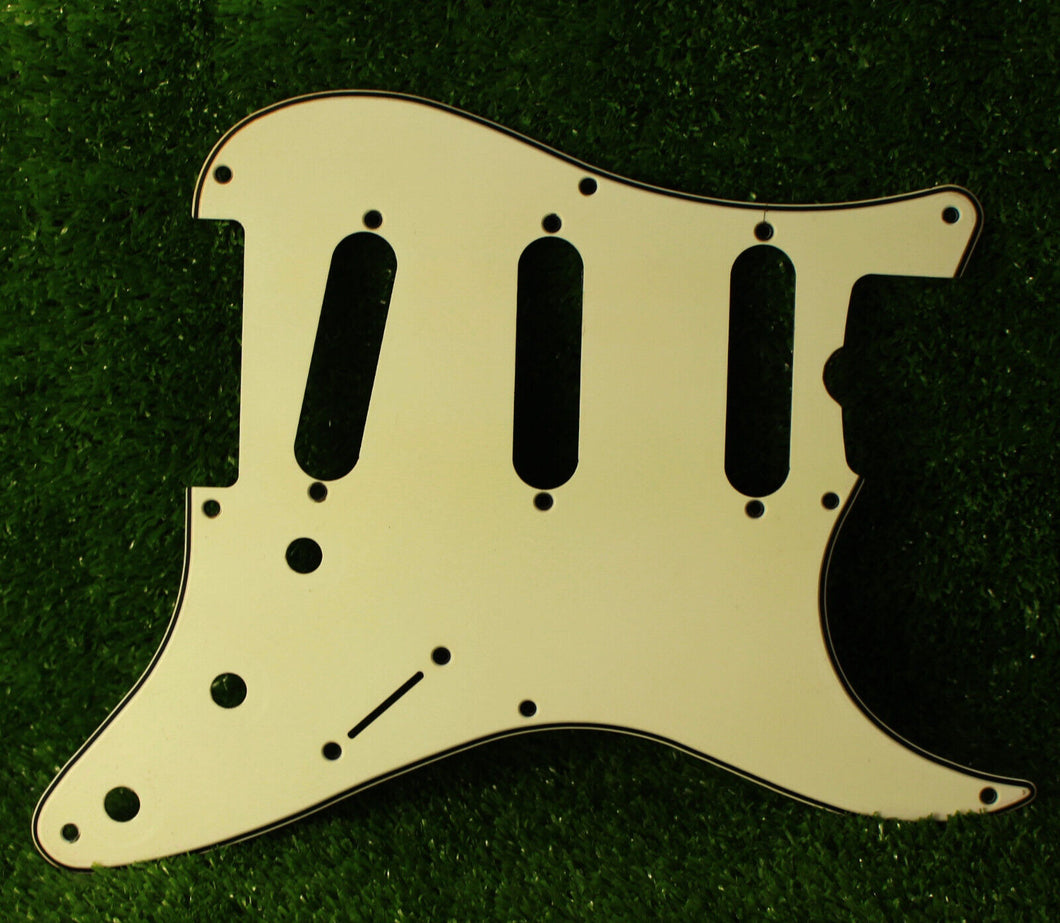 Aged 57 59 Pickguard For Fender Strat Wide Bevel 8 Holes Parchment White - AGP31