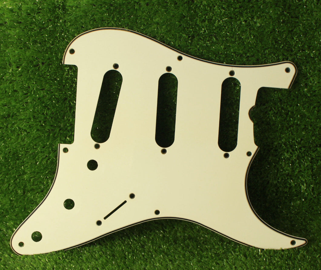 Aged 57 59 Pickguard For Fender Strat Wide Bevel 8 Holes Parchment White - AGP29