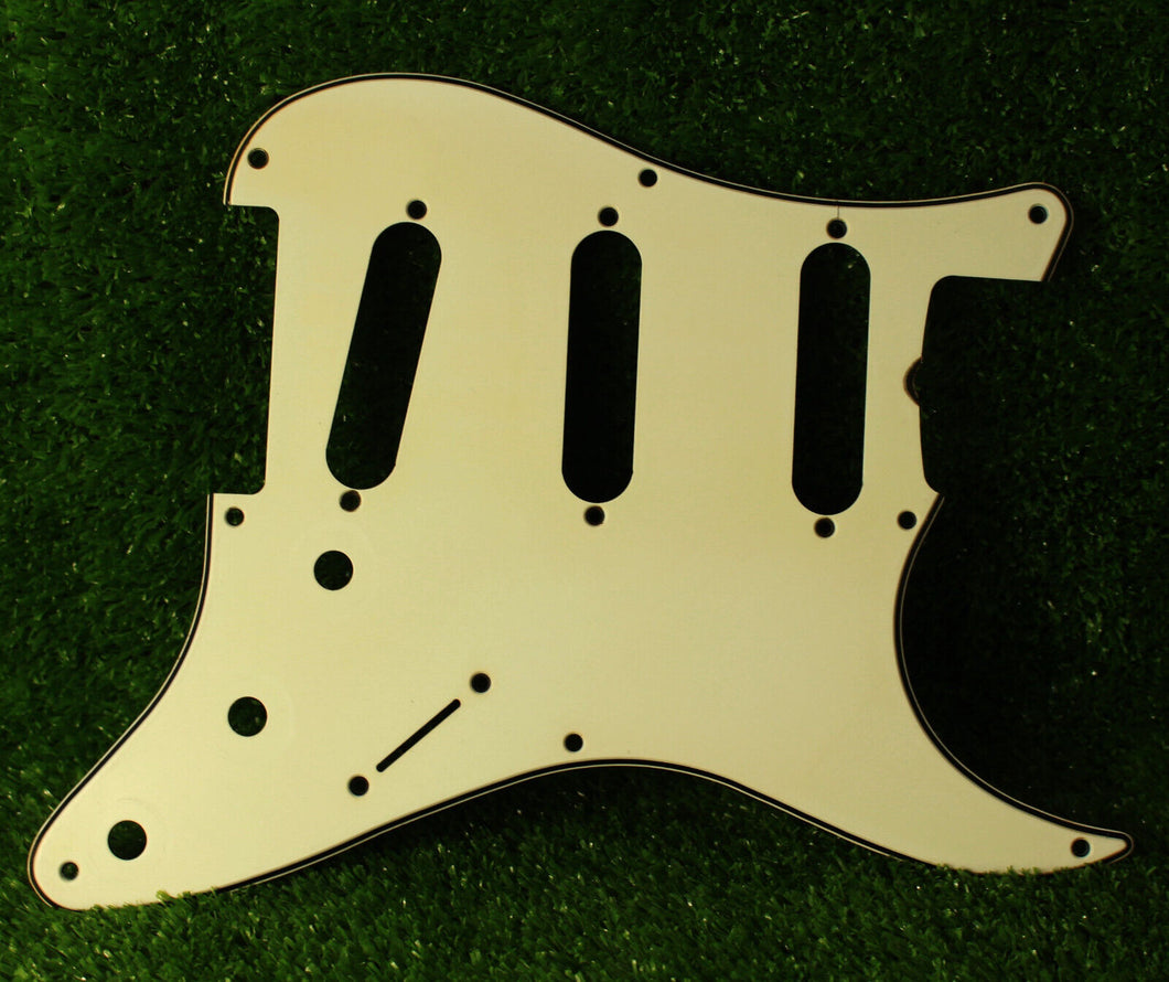 Aged 57 59 Pickguard For Fender Strat Wide Bevel 8 Holes Parchment White - AGP27