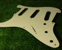 Load image into Gallery viewer, Aged 57 59 Pickguard For Fender Strat Wide Bevel 8 Holes Parchment White - AGP27
