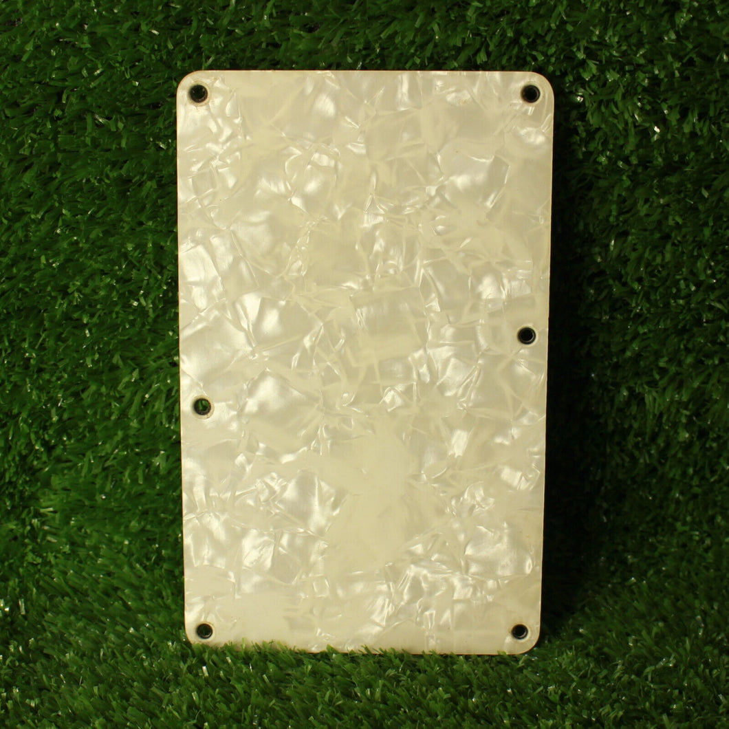 Aged Tremolo Back Plate Cover For Ibanez or Floyd Rose White Pearloid AB03