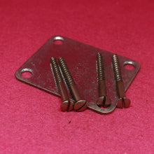 Load image into Gallery viewer, Aged Chrome Neck Plate with Slotted Screws For Telecaster ANP125
