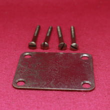 Load image into Gallery viewer, Aged Chrome Neck Plate with Slotted Screws For Telecaster ANP125
