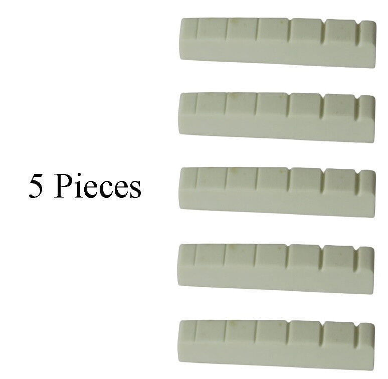 Guitar Nut Plastic Graphite Compound For EPI, SG  42mm x 6mm White 5 Pcs