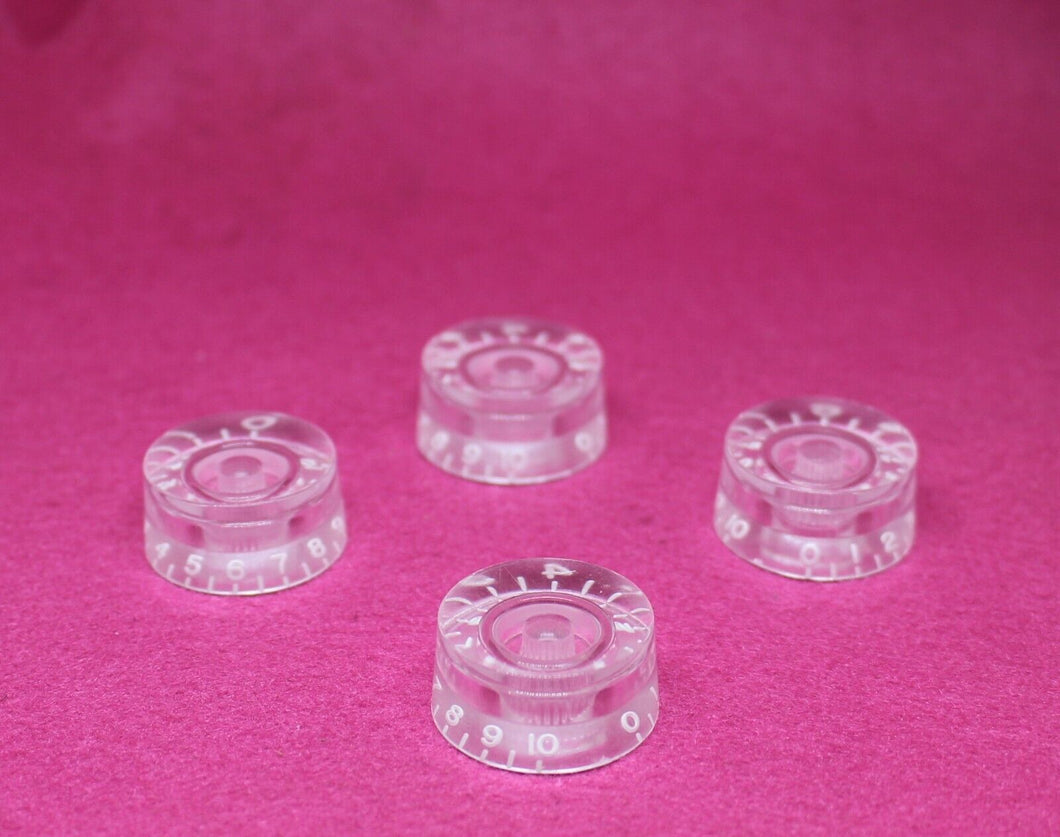 Clear Speed Knobs For Gibson USA CTS Pots (4) Made in Japan