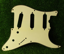 Load image into Gallery viewer, Aged 57 59 Pickguard For Fender Strat Wide Bevel 8 Holes Parchment White - AGP30
