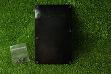 Load image into Gallery viewer, Aged Tremolo Cover Back Plate For Strat Black with Black Screws ABP146
