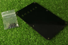 Load image into Gallery viewer, Aged Tremolo Cover Back Plate For Strat Black with Black Screws ABP146
