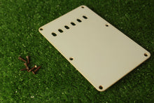 Load image into Gallery viewer, Aged Tremolo Cover Back Plate For Strat Aged White with Aged Screws ABP145
