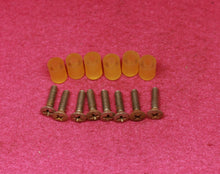 Load image into Gallery viewer, Aged Pre CBS Style Short Pickup Switch Screws (8) w Rubber Spacers For Strat
