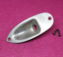 Load image into Gallery viewer, Heavily Aged Jack Plate For Stratocaster with Screws - Nickel
