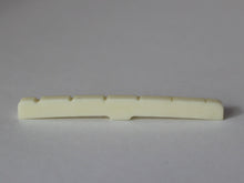 Load image into Gallery viewer, Bone Nut For Strat Tele Slotted Bone Curved Bottom 43.2 x 4.8 x 3.2mm,  3 Pcs
