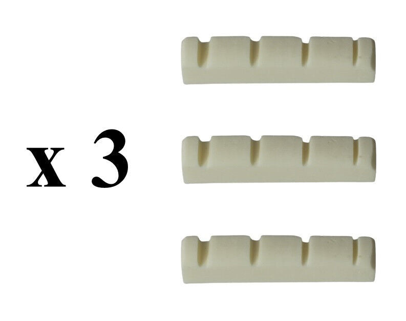 Bone Nut For Lefty Left Hand Bass Guitars 40mm x 6mm x 9mm, 3 Pcs