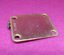 Load image into Gallery viewer, Aged Gold Serial Number Stamped Neck Plate w Screws For Strat Tele 1956 - 15XXX
