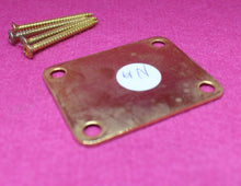 Load image into Gallery viewer, Aged Gold Serial Number Stamped Neck Plate w Screws For Strat Tele 1958 - 28XXX
