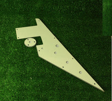 Load image into Gallery viewer, 58 Flying V Pickguard Replacement w/ Round Jack Plate - Cream 3 Ply
