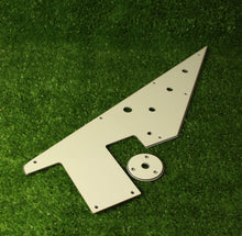 Load image into Gallery viewer, 58 Flying V Pickguard Replacement w/ Round Jack Plate - Parchment 3 Ply
