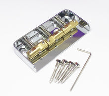 Load image into Gallery viewer, BP-031-NI Short Telecaster Guitar Bridge w/ Compensated Brass Saddles Tele - Nickel
